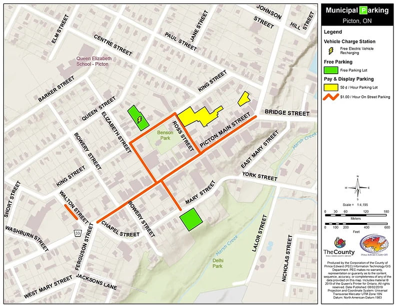 free and paid parking map